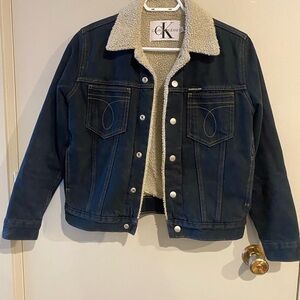 Calvin Klein Iconic Omega Sherpa Denim Jacket